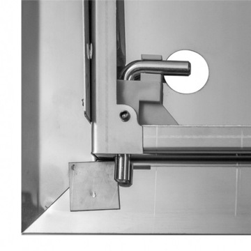 Газовая дверь из нержавеющей стали 60х60 см с ключом