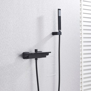 ЧЕРНЫЙ Смеситель для ванны Waterfall - Премиум