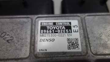 КОНТРОЛЛЕР ДВИГАТЕЛЯ TOYOTA AURIS 89661-02E51