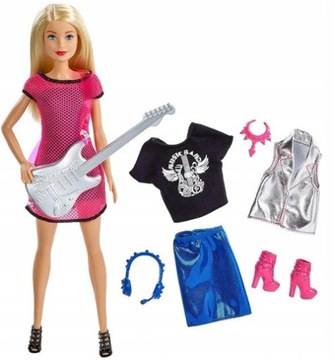 BARBIE LALKA GWIAZDA ROCKA Z GITARĄ GDJ34
