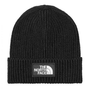 Czapka The North Face zimowa czarna Logo Box Cuff Beanie Black rozm.uniwer.