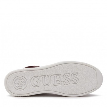 Guess Obuwie Damskie Wysokie Sneakersy VYVES Białe Bordo Z Logo 36 EU