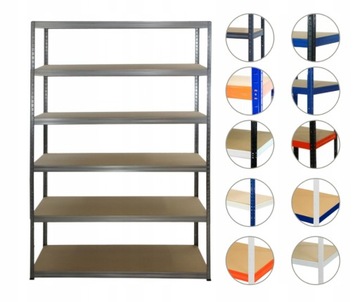 Regał metalowy ocynk regał magazynowy garażowy HELIOS 180x150x30 6x175kg