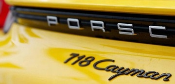 PORSCHE ZNAK ZNAKY NÁPIS CAYMAN 718 ČERNÁ LESK NA KRYT ZADNÍ VÍKO KUFRU