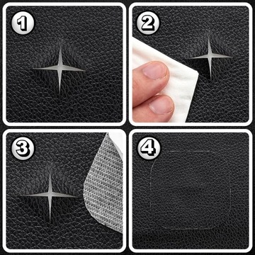 Самоадгезивная кожаная кожа кожа 140x50 см обитания Skaj Patch Black Black