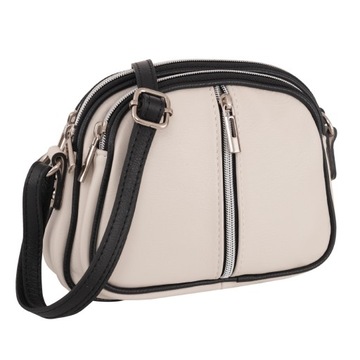 KREMOWA LISTONOSZKA SKÓRZANA WŁOSKA TOREBKA ECRU SKÓRA CIELĘCA VERA PELLE