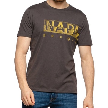 Napapijri T-Shirt męski NP0A4F9N Grafitowy-40%