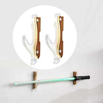 Wieszak na miecze do montażu na ścianie, stojak na miecze do pokoju gier, brązowy, 1-warstwowy stojak