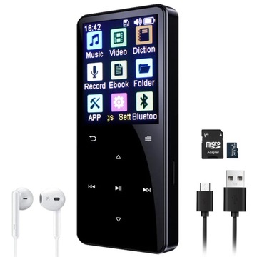 ODTWARZACZ MP4 / MP3 BLUETOOTH 5.0 16GB HiFi RADIO MINI WALKMANA 16'' LCD