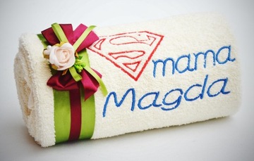 Prezent na DZIEŃ MAMY Ręcznik z Haftem Imieniem