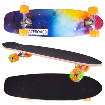 СКЕЙТБОРД РЫБНАЯ ДОСКА LED СВЕТЯЩИЕСЯ КОЛЕСА LED RGB РЫБНАЯ ДОСКА ДЛЯ ДЕТЕЙ 71 СМ