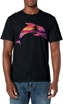 Beautiful Dolphin Sunset Colorful Sunrise Dolphin Silhouette T-Shirt