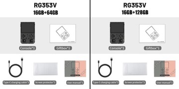 Przenośna konsola do gier w stylu retro, RG353VS Szara 16 128 GB