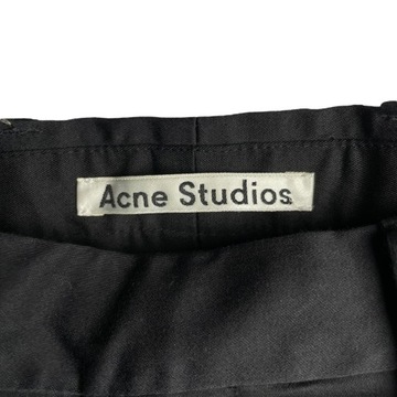 ACNE STUDIOS 52 CZARNE MATERIAŁOWE SPODNIE ZWĘŻANE