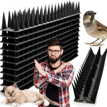 KOLCE NA PTAKI gołębie plastikowe czarne GĘSTE przeciw ptakom 999 kolców 5m