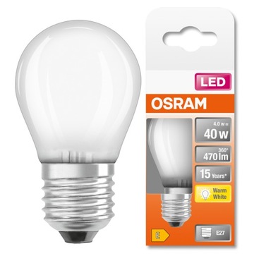 Żarówka LED MAŁA KULKA E27 4W = 40W 2700K OSRAM