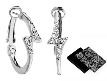 SREBRNE KOLCZYKI SWAROVSKI KOŁA KÓŁKA Z CYRKONIAMI
