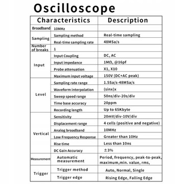 Цифровой мультиметр-осциллограф 2в1 Частота