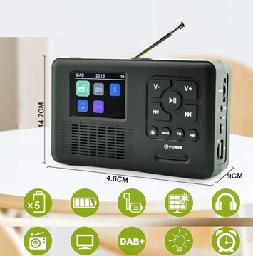 Солнечное кемпинговое радио DAB / FM / BT / USB-фонарик