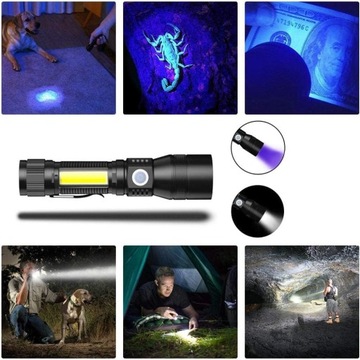 МОЩНЫЙ УФ-СВЕТОДИОДНЫЙ ФОНАРЬ АККУМУЛЯТОРНЫЙ ТАКТИЧЕСКИЙ ЗУМ USB COB РАБОЧИЙ ФОНАРЬ