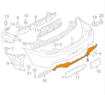 BMW F12 F13 F06 DIFUZOR NÁRAZNÍKU ZADNÍHO Z DVĚ