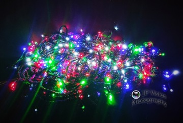 LAMPKI CHOINKOWE 300 LED MULTIKOLOR + BIAŁY FLASH