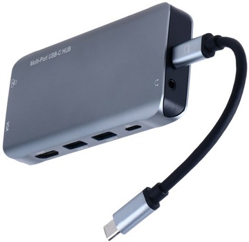 HUB USB C -> HDMI VGA 3xUSB 3.0 SD PD АДАПТЕР СТАНЦИЯ M1 10in1 Thunderbolt 3