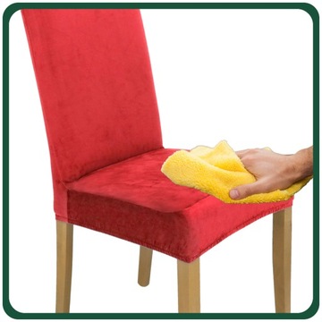 ZESTAW 4SZT. POKROWCE POKROWIEC NA KRZESŁO CZERWONY WELUR ELASTCZYNY GRUBY