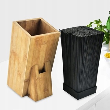 Блок бамбука с натуральными ножами 25 см. Блок