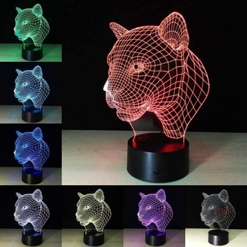 LEOPARD CAT 3D LED НОЧНИК ЦВЕТА USB-ПУЛЬТ ДУ