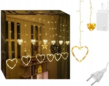 ПОДВЕСНАЯ СВЕТОВАЯ ЗАВЕСА СЕРДЦЕ СВЕТОДИОДНЫЙ ДЕКОР 1007