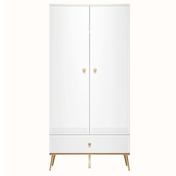 Szafa biała, garderoba ubraniowa, nowoczesna, 92 cm, ATHENA - Furnimasters