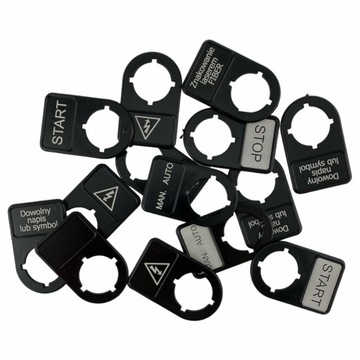 Табличка с описанием кнопок 22 мм для маркировки волоконным лазером, 10 шт.