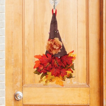 ОСЕННИЙ ВЕНОК ДЕКОР ГНОМА С КЛЕНОВЫМИ ЛИСТЬЯМИ ДЛЯ