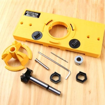 ШАБЛОН ДЛЯ ОТВЕРСТИЙ ПОД ПЕТЛИ ФРЕЗЫ 15-35мм НАБОР СТОЛЯРНЫЙ KD11251