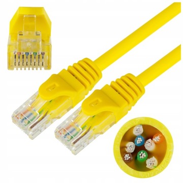 NEKU Kabel Patchcord UTP 5E sieciowy żółty 1m