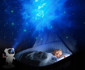 PROJEKTOR GWIAZD DLA DZIECI LAMPKA NOCNA LED DO POKOJU ASTRONAUTA PILOT 3w1