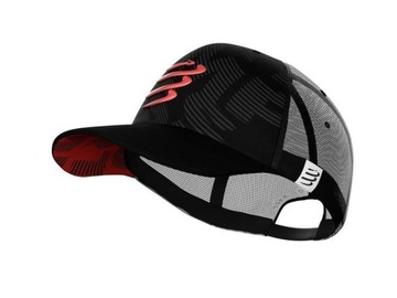 COMPRESSPORT Czapka biegowa z daszkiem TRUCKER czarno-czerwona