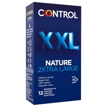 CONTROL NATURE XXL 12 szt. Prezerwatywy powiększone nawilżone bezpieczne