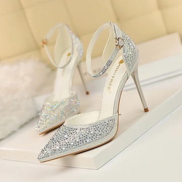 Sexy Women 10cm High Heels Sandals Wedding Glitter