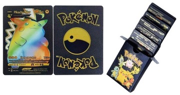 CZARNE KARTY POKEMON ZESTAW 55 SZT KOLEKCJONERSKIE