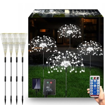 4SZT LAMPKI SOLARNE OGRODOWE DMUCHAWCE FAJERWERKI OZDOBA 480 LED+PILOT
