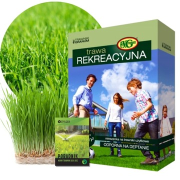 TRAWA NASIONA Rekreacja Ogrodowa Na grunty Żyzne 1kg/40m2 Mieszanka traw