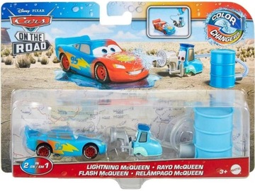MATTEL CARS AUTA ZMIENIA KOLOR ZYGZAK McQUEEN GUIDO ON THE ROAD