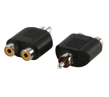 Adapter Rozdzielacz Chinch RCA M - 2x RCA F Optex