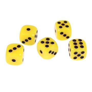 ŻÓŁTA KOŚĆ SZEŚCIOŚCIENNA K6 RPG 1,1 CM