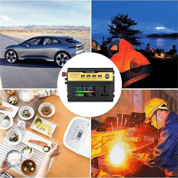 1200W Przetwornica Napięcia 12V DC na 230V Konwerter dla Samochodu RV