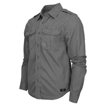 Košeľa s dlhým rukávom BRANDIT Vintage Shirt Charcoal Grey XXL