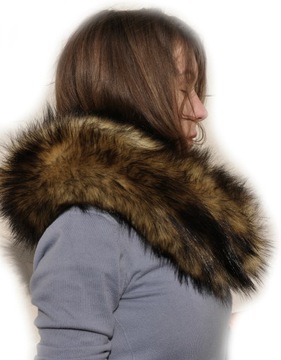 МЕХОВОЙ ШАРФ, РУКАВА ИЗ ВУАЛИ, искусственный мех, воротник из меха енота, унисекс