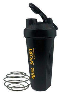SHAKER SZEJKER CZARNY SZCZELNY ZE SPRĘŻYNĄ 600 ml